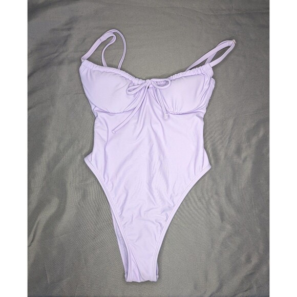 Wild Fable Underwire High Leg Cheeky One Piece Swimsuit Lilac XXS - Picture 6 of 8